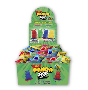 Sour Panda Pop Ring Lollipops 0.53oz 24ct